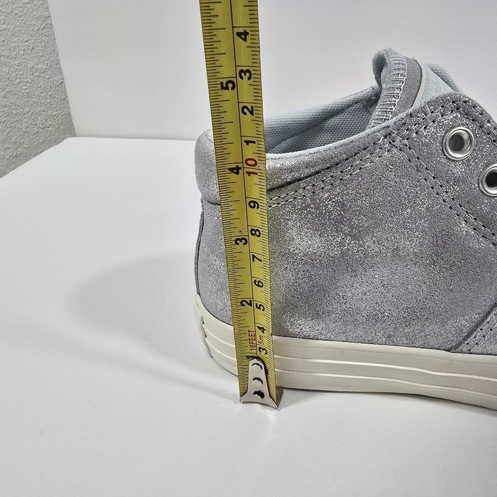 Converse Womens  Chuck Taylor All Star Silver Glitter High-Top Sneakers Size 9.5 - Picture 4 of 10